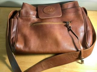 American Angel Brown Leather Handbag - Vintage 12 1/2 " X 9 " X2 5/8