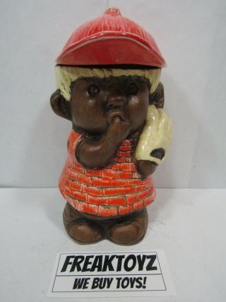 Vintage Treasure Craft Ceramic Cookie Jar,  Little Boy Baseball Player