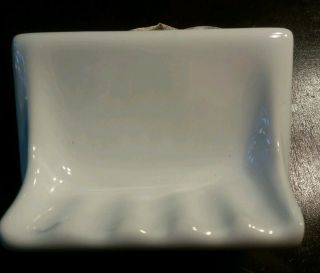 White Ceramic Wall Mounted Bathtub Soap Dish 2
