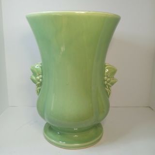 Vintage Mccoy Art Pottery Green Glaze Leaf And Berry Handles