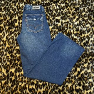 Vintage 90s Levi’s Dark Blue Wide Leg Baggy Western Pocket Denim Jeans W27 L31