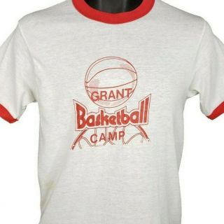 Grant Basketball Camp T Shirt Vintage 80s High School Made In Usa Size Small