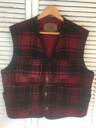 Vintage Woolrich Heavy Wool Blend Hunting Vest Usa Men’s Large (short)