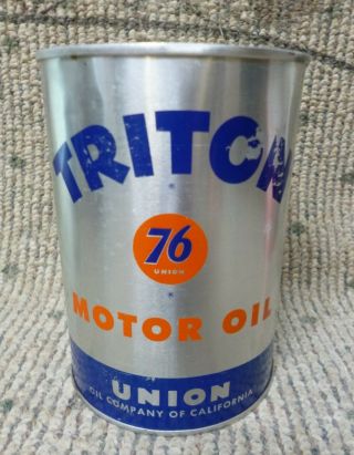 Vintage Union 76 Triton Motor Oil Can Full