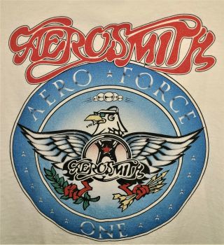 Vintage Authentic Medium Aerosmith " Aero Force One " Fan Club Shirt