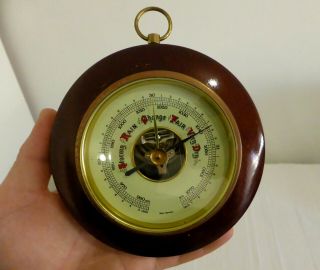 West Germany Antique / Vintage Aneroid Barometer Round Weather Gauge