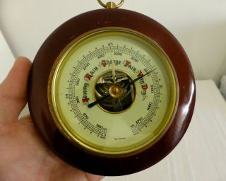 WEST GERMANY Antique / Vintage ANEROID BAROMETER round weather gauge 2