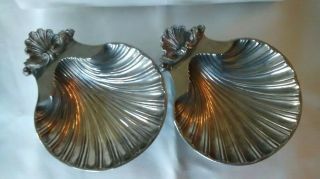 Vintage Silver Plated Scallop Shell Dishes