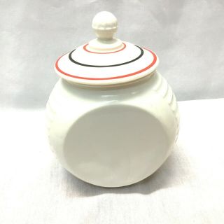 Vintage Vitrock FireKing MCM Red Flower Pot Grease Jar with Lid 3