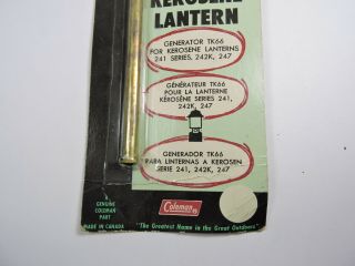 Vintage Coleman NOS TK66 Generator For 241,  242K,  247 Kerosene Lanterns Canada 3