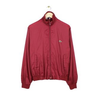 Izod Lacoste Mens Vintage 80s Red Full Zip Bomber Style Jacket - Size M