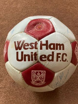 Vintage Signed West Ham Utd Football,  1985 - 86 Squad,  The Boys Of ‘86