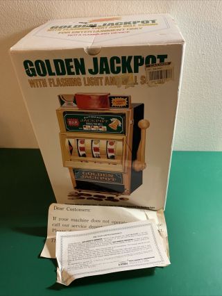 Waco Golden Jackpot Toy Slot Machine Vintage With Flashing Light,  Bell