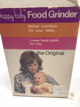 Happy Baby Food Grinder Vintage Spring Valley Illinois Box Paperwork