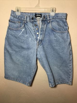 Vintage Stussy Blue Denim Shorts.  Usa.  Stussy Big Ol’ Jeans Mens Size 32