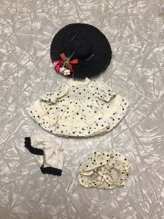 Vintage Ginger Cosmopolitan Tagged Dress Outfit Hat Bloomers Polka Dot