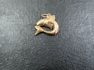 Vintage 9ct Gold Fish Pendant Charm 1985