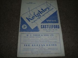 Rare Vintage Rugby League Programme Keighley V Castleford 14th March 1953