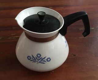 Vintage Corelle Corning Ware Blue Cornflower Teapot - 6 Cup - P - 104