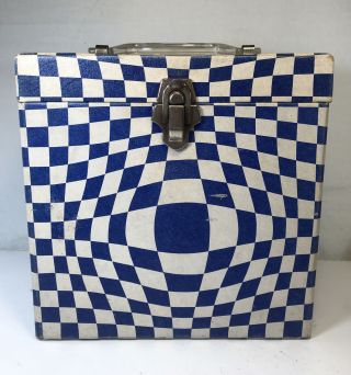 Vintage Blue White Platter - Pak 45 Rpm Record Holder Carry Case Box No.  740