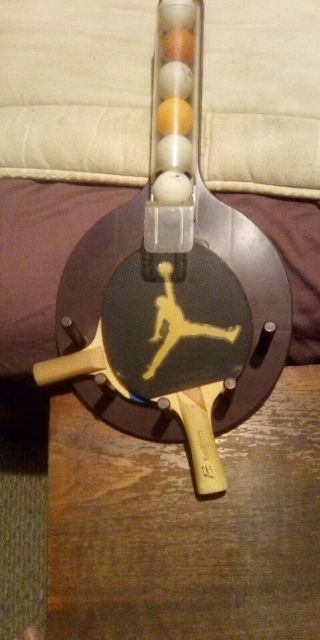 Vintage Drico Ping Pong Wall Mount Ball And Paddle Holder With 2 Paddles,  6balls