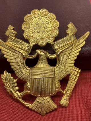 Wwii Vintage E Pluribus Unum Eagle Crest Emblem Cap Hat Pin Military Uniform Box