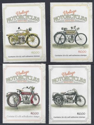 Australia 2018 Vintage Motorcycles Set Of 4 Phil Booklets