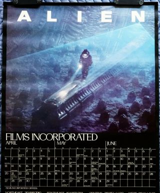Vintage (1979) Movie Poster Featuring Alien.  Unique Nm Poster Image.