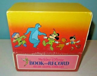 1965 Vintage Walt Disney 20 Book And 33 1/3 Record Read - Along Library
