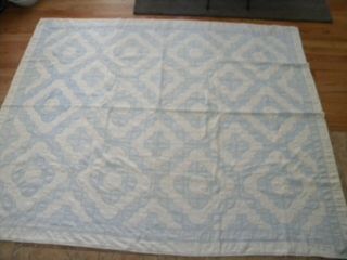 Vintage Quilt,  Blue And White,  Hand Stitching,  94 X 36