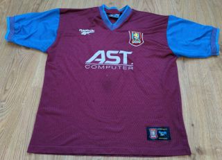 Aston Villa Fc Football Home Shirt 1997/98 42 - 44 " L Reebok Vintage Read Descr
