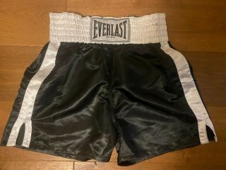 Vintage Everlast Black And White Satin Boxing Shorts Size L