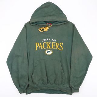 Vintage Nfl Green Bay Packers Green 00s Pullover Hoodie Mens L