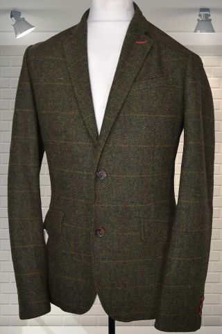 Vintage Style Gents Countryside Tweed Jacket Ted Baker - Pheasant Lining - Small