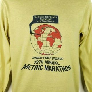 Howard County Striders Metric Marathon T Shirt Vintage 80s Made In Usa Medium