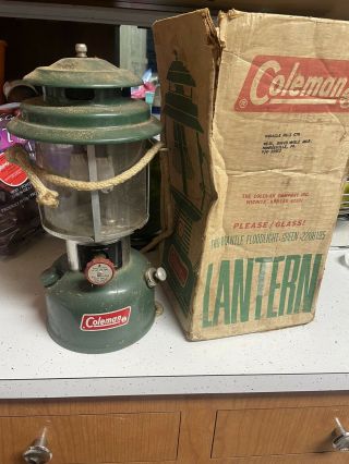 Vintage 1974 Coleman Lantern Model 220h With Globe Dated 6/74