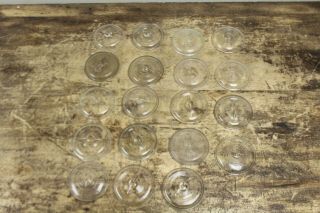 19 Vintage Antique Clear Glass Lid Top Dome Ball Fruit Jar Bail Top Mason