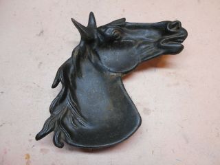 Vintage Cast Iron Horse Head Trinket Tray Ash Tray Candy Dish
