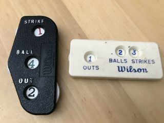 2 Vintage Wilson Baseball Umpire Ball & Strike Counters