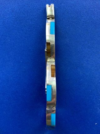 Vintage Rare 1.  2 Oz Sterling Silver 925 Southwest Tigers Eye Turquoise Bracelet