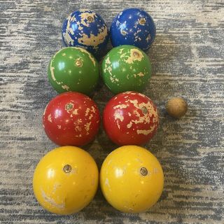 Vintage Sportcraft Classic Bocce Ball Set Italy Lawn Outdoor Game 2