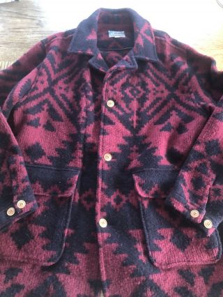 Eastern Mountain Sports Vintage Aztec Pattern Men’s Wool Blend Coat Large