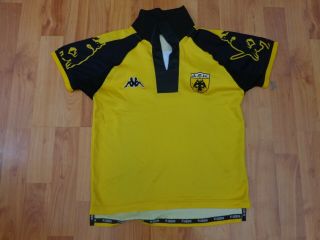 Vintage Aek Athens 1999 - 2000 Medium Boys Football Home Kappa Shirt Greek Greece