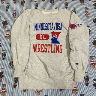 Vtg 90s Champion Reverse Weave Minnesota Usa Wrestling Crewneck Sweatshirt Xl