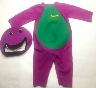 Vintage Barney Costume 2 Pc Size 1 - 2 Years C