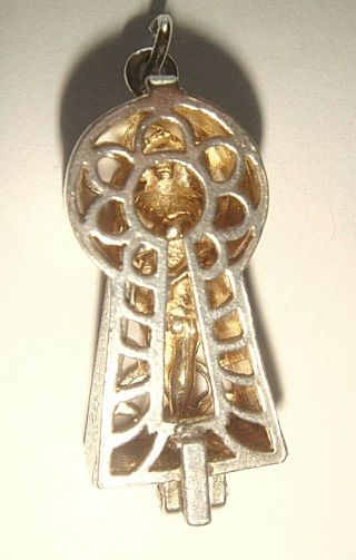 Rare Large Vintage Silver Opening Keyhole & Naked Lady Charm
