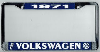 1971 Volkswagen Vw Bubblehead Vintage California License Plate Frame Bug Bus T - 3