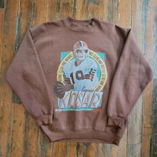 Cleveland Browns Sweatshirt Bernie Kosar Salem Made In Usa Vintage Brown Mens Xl