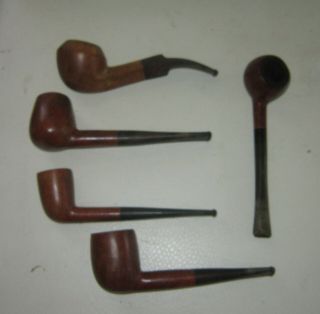 Group Of Vintage Gbd Straight Grain London Made Smoking Pipes