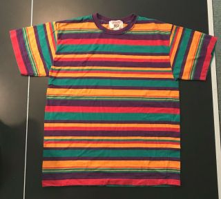 Medium M Vintage Fresh Prince Multicolored Striped T - Shirt Size Medium Stylish